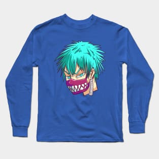 Head Boy Blue Hair Long Sleeve T-Shirt